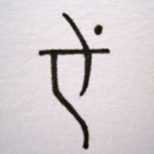 A picture of the letter t in sanskrit.